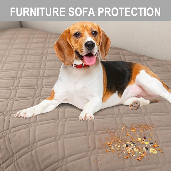Genina L Shape Couch Cover, Sectional Couch Chaise Covers, Waterproof Washable Sofa Covers for Right L Shape Chaise Lounge, Anti-Slip Sofa Slipcovers for Dogs Cats Pet Friendly(Taupe) - Image 5