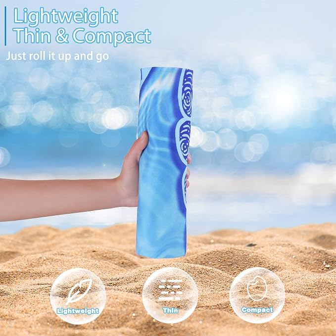 TwoYek Microfiber Beach Towel Extra Large 71x32 Turtle Floral 2 Pack | Thin & Lightweight, Sand Free, Super Absorbent & Quick Dry, Oversized Towels for Beach Bath Pool Swim Travel Essentials Gift - Image 2