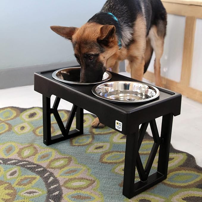 Pet Zone Designer Diner Elevated Stainless Steel Dog Bowls Set, 3 Heights | Raised stand adjusts 2.75, 8 and 12 inches, suits small, medium and large breeds, food and water dishes included in bundle - Image 8