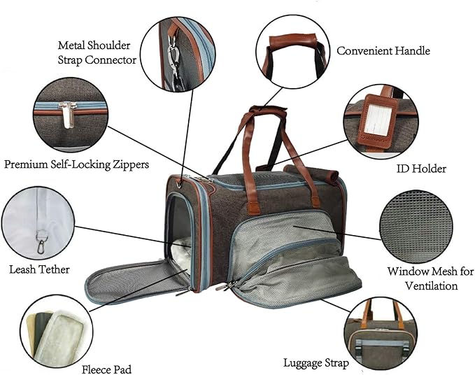 Mr. Peanut's Gold Series Big Apple XL Expandable Pet Carrier V3.0 (Charcoal Ash)