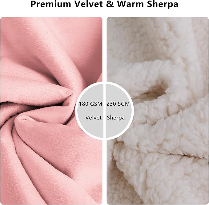 Waterproof Blanket for Dogs - Pet Throw as Furniture Protector | Cozy Sherpa & Smooth Velvet, Reversible and Machine Washable, for Couch and Bed, 30"x40", Pink - Image 3