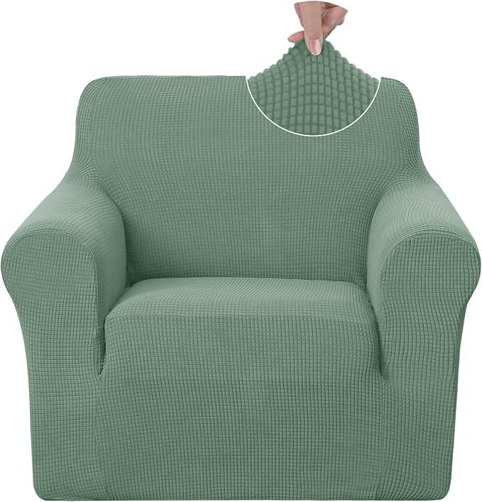 U-NICE HOME Stretch Recliner Chair Cover Armchair Slipcover, Cyan | Furniture Protector, 1-Piece Chair cover, Washable, Pet friendly, Polyester Spandex Jacquard fabric by U-NICEHOME