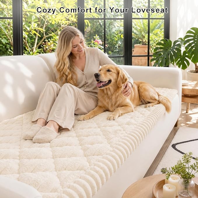 NILUOH Couch Cover for Dogs Washable, Non Slip Furniture Protector for Pet | Suitable for Leather & Fabric Loveseat/Small Couch, Prevents Pet Hair, Scratches & Stains, Pet Friendly, 27.6"x59" - Image 2