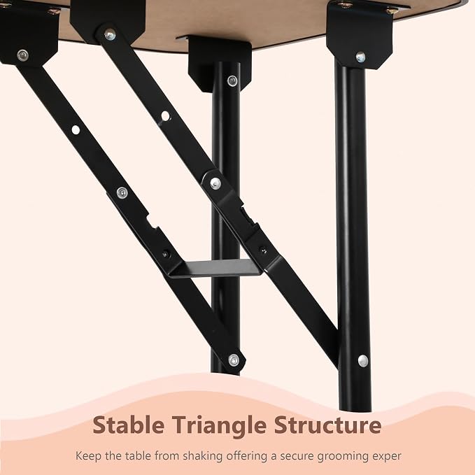Yaheetech 32 Inch Sturdy Dog Grooming Table for Home, Black | Foldable Dog Grooming Table for Small Medium Dogs, 220lb Capacity, Adjustable Grooming Arm, Non-Slip Surface, No-tool Setup - Image 7