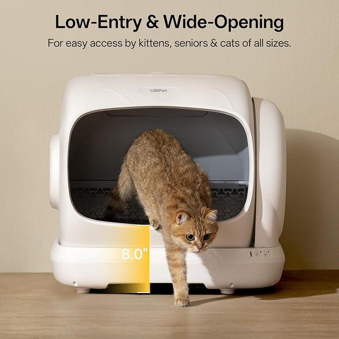 UBPET Automatic Litter Box, 106L Extra Large Self-Cleaning Cat Litter Box for Multiple Cats, Smart App Control, Odor-Control System, Anti-Pinch Safety Design, Includes Waste Bags and Deodorizer Blocks - Image 5
