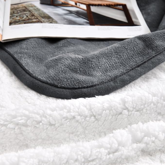 Waterproof Blanket for Bed Couch Sofa, Soft Liquid Pee Proof Pet Blanket for Dog Puppy Cat, Reversible Sherpa Fleece Furniture Protector (Dark Grey, 30x40 inches) - Image 4