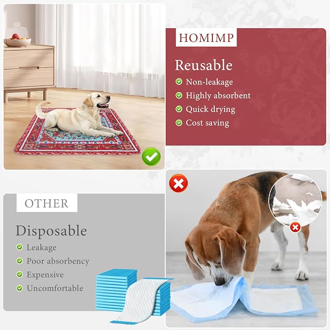 Homimp Washable Pee Pads for Dogs, 2 Pack Reusable Puppy Pads Waterproof, Absorbent and Leakproof Dog Pee Pads, Non Slip Puppy Training Pads, Pet Mat for Floor, Crate, Couch, Whelping,Brown, 36"x36" - Image 8