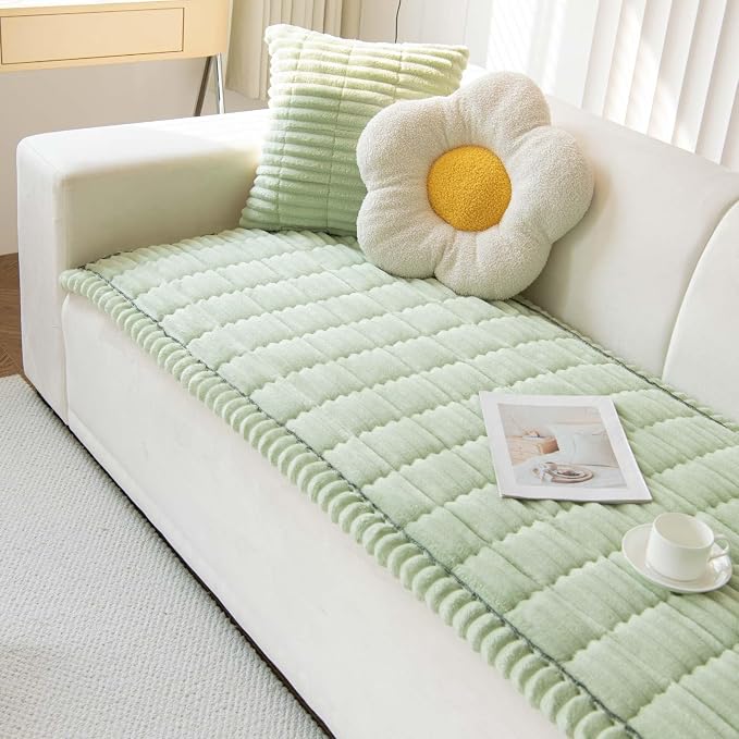 Couch Cover for Dogs Washable, Non Slip Sofa Covers for Pets 3 Cushion Couch Sofa, Sectional Slipcover Furniture Protector (1 PCS 27.5"x94" Green) by Aucrovee