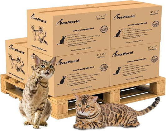 PetsWorld Universal Fit Multi-Cat Pad Refills for Litter Box, Fresh Scented, Ultra-Absorbent, Odor Control, Pack of 600 by PETSWORLDsupplyforpets