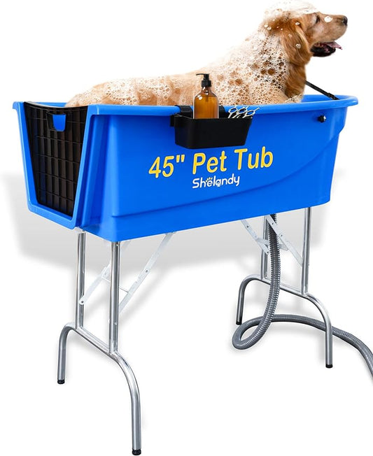 SHELANDY 45" Pet Grooming Bathtub Dog Wash Station | Heavy Duty Bathing Tub (Bathtub Only) by SHELANDY