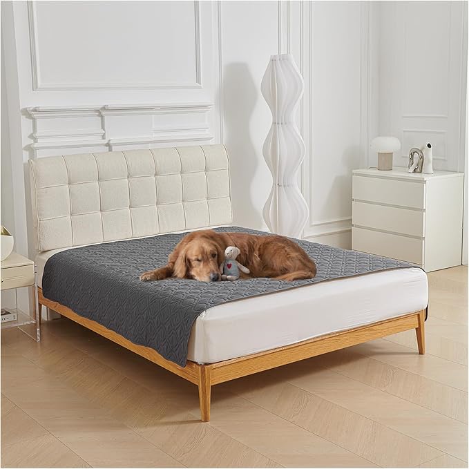 Waterproof Blanket Dog Bed Cover Non Slip Large Sofa Cover Dog Blanket for Couch Protection Pet Blanket for Furniture Bed Couch Sofa Reversible (Dark Gray,170 * 210cm) by OREZAUQS