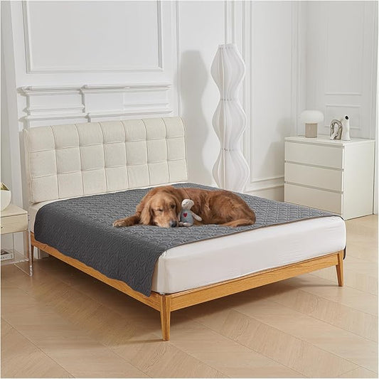 Waterproof Blanket Dog Bed Cover Non Slip Large Sofa Cover Dog Blanket for Couch Protection Pet Blanket for Furniture Bed Couch Sofa Reversible (Dark Gray,170 * 210cm) by OREZAUQS