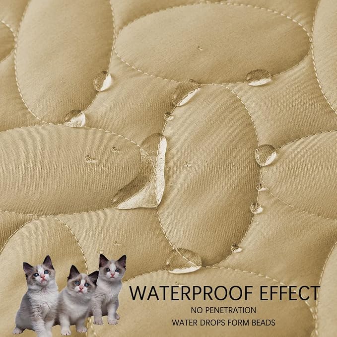 Ameritex Pet Bed Cover Dog Bed Blanket for Sofa and Furniture Waterproof New Pattern Design (68x82 Inch, Sand) - Image 3