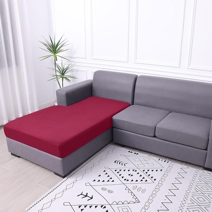 hyha Waterproof Sectional Couch Covers, Non Slip Sofa Cushion Covers | L Shape Sectional Fit, Stretch Jacquard Fabric, Elastic Bottom, Waterproof Protection (1 Piece for Chaise XL) - Image 7