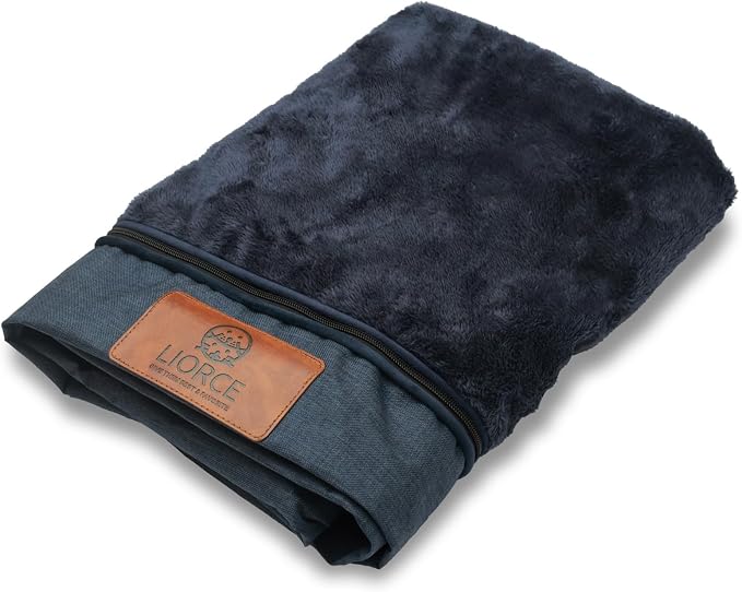 LIROCE Washable Dog Bed Cover Replacement, XXL Wrap-Around Zipper Cover for Orthopedic Memory Faom Dog Bed (48x30x6 inches), Navy by LIORCE