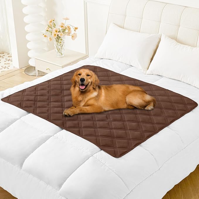 Smiry Waterproof Dog Bed Cover Blanket 40x50, Soft Reversible Pet Blanket, Washable Leakproof Cats Dogs Couch Cover for Sofa, Couch, Furniture, Brown/Brown by Smiry