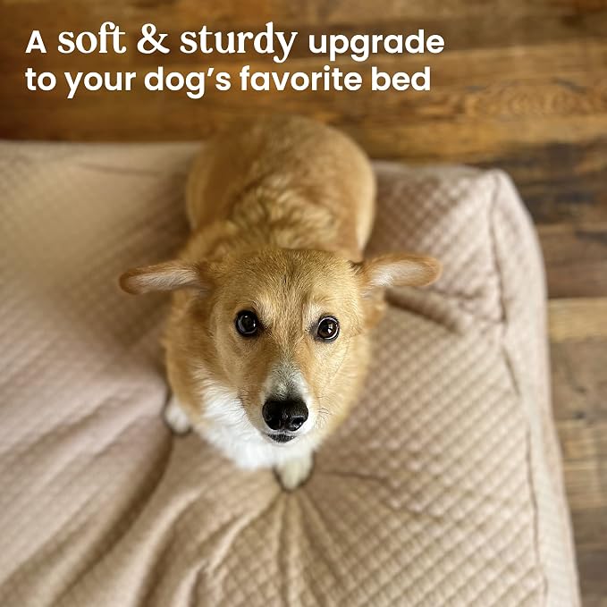 4Knines Luxury Dog Bed Cover – Waterproof Cover for Dog Bed – Heavy Duty Quilted Material – Durable, Machine Washable – USA Based Brand – Medium (Tan) - Image 2