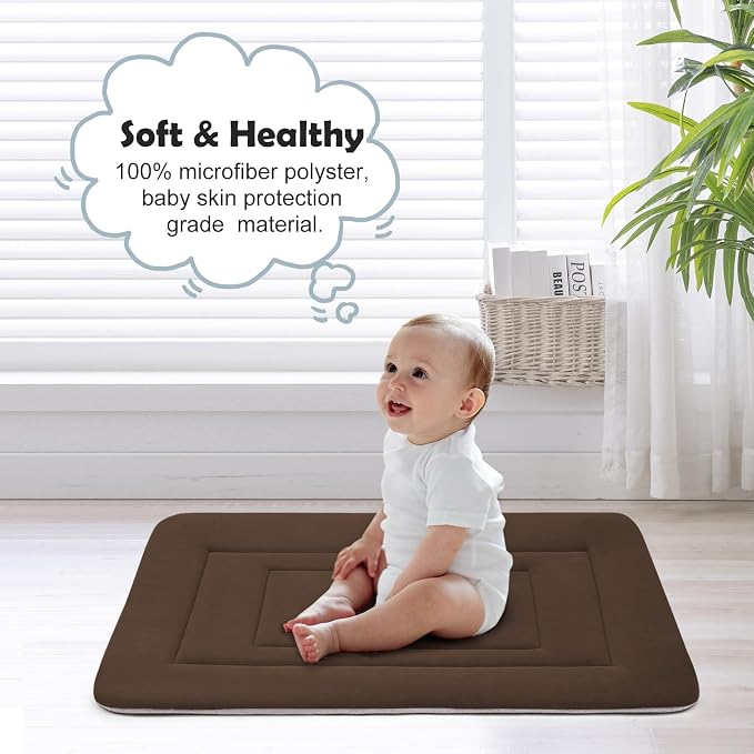Dog Bed Soft Dog Crate Bed Pad Mat, 42 in Non Slip Bottom Washable Beds for Large Dogs, Pet Bed Mattress Kennel Pad, Dark Brown - Image 4