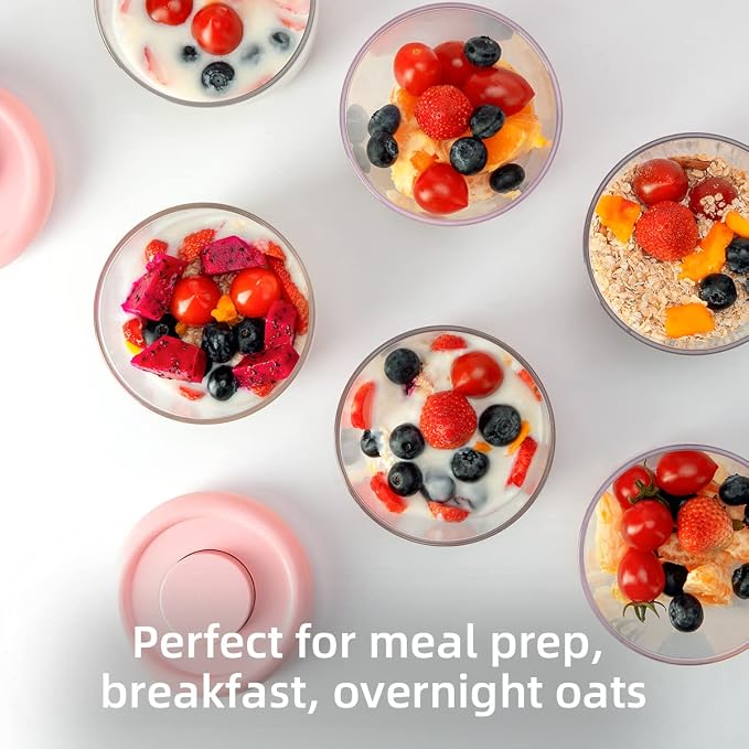 Ankou 400ml Meal Prep Container Set of 4 Pink Tritan Plastic Food Storage Containers with Lids, Airtight Leakproof Pop Top Lid Bowl for Breakfast Leftovers - Image 4