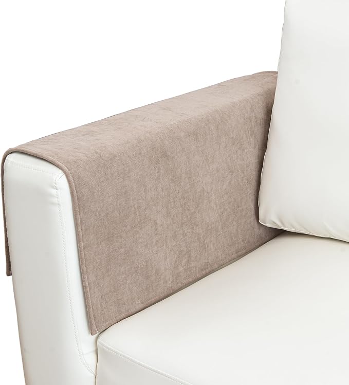 Couch Cover Couch Arm Covers Non Slip Sofa Arm Covers for Dogs Washable Armchair Cover Couch Protector Backrest Cover Sofa Slipcover for Recliner,Chenille,Camel,28''x28''(Only 1 Piece) by TAOMOCASTL