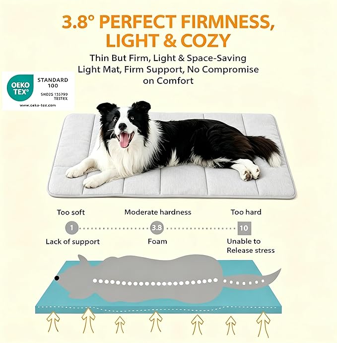 Dog Cooling Mat for Large Dogs – 30"x20" Orthopedic Memory Foam Pad for Summer, Hot Weather & Joint Relief | Washable, Non-Slip Crate Mat for Senior Dogs, Travel & Home (Blue) - Image 8