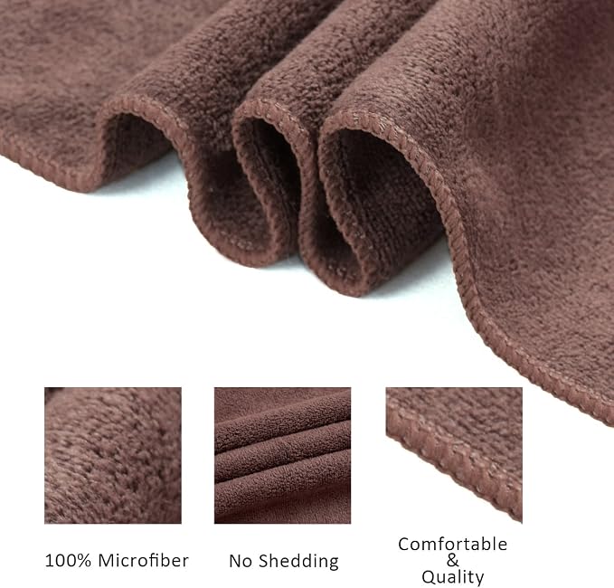JML Microfiber Towels, Bath Towel Sets (6 Pack, 27" x 55") - Extra Absorbent, Fast Drying, Multipurpose for Bath, Swimming, Fitness, Sports, Yoga, Blue/Brown/Purple | Hanging Loop, Extra Absorbent, Fast Drying, Lint-free, Use for Pool, Swimming, Fitnes... - Image 3