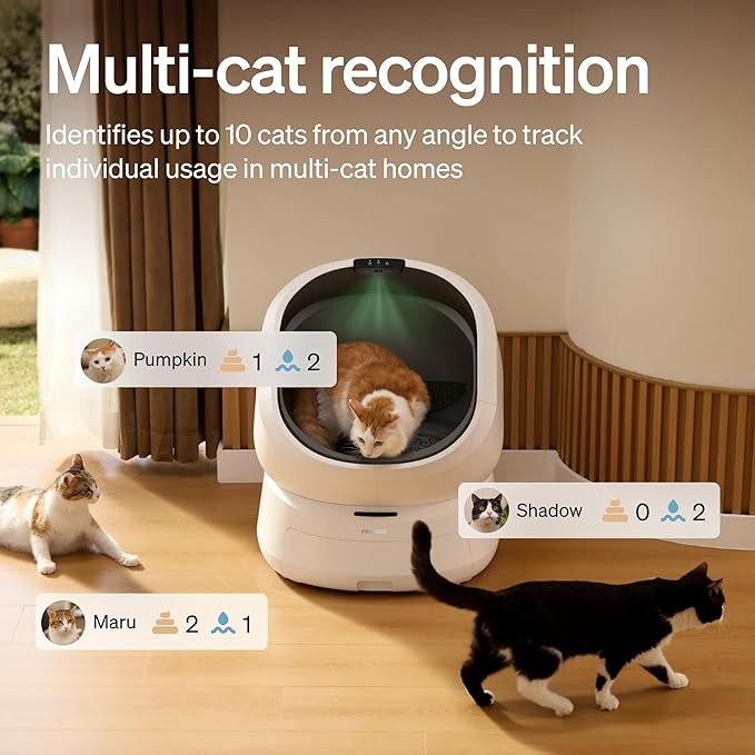 PETLIBRO Automatic Litter Box with Accessories Kit & 90-Day AI Trial, Large Open-Top Self Cleaning Litter Box with AI-Camera Waste Analysis, Multi-Cat Recognition, Usage Tracking and Auto Odor Control - Image 5