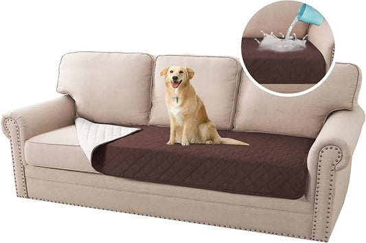 H.VERSAILTEX Couch Cover for Dogs Washable 100% Waterproof Sofa Cushion Cover Dog Bed Cover Non-Slip Pet Blanket for Sofa Cushion Protector, 35" x 82", Brown by HVERSAILTEX