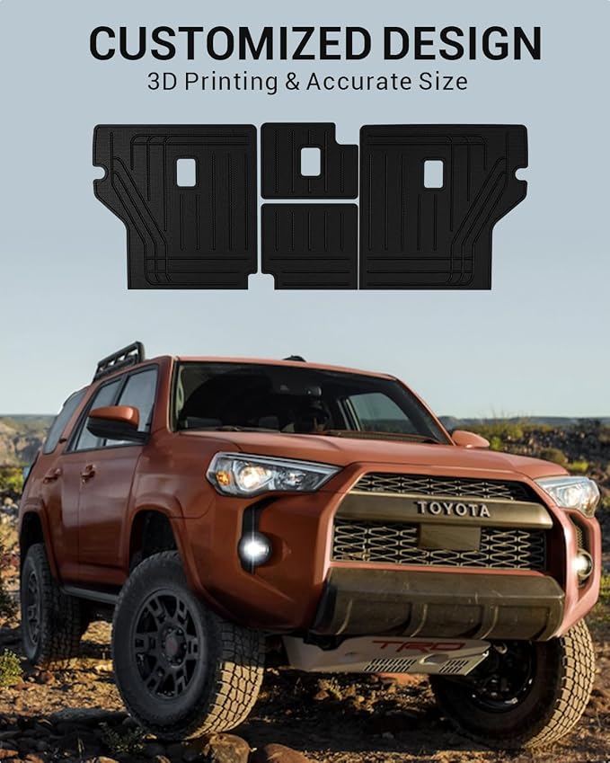 Ecarzo Backrest Mat Compatible with 2010-2024 Toyota 4Runner 5 Seat Cargo Mat TPE Back Seat Protector All Weather Waterproof Trunk Mat Cargo Liner for 2024 Toyota 4Runner Accessories (No Fit 3rd Seat) - Image 4