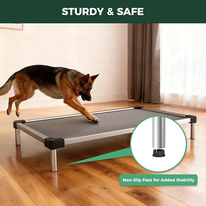FXW TitanNest Padded Chew-Proof Elevated Dog Bed for Large Dogs | Easy to Clean, Pre-assembly Raised Cot, Indoor/Outdoor/Camping, 47 x 29 x 7.3in - Image 7