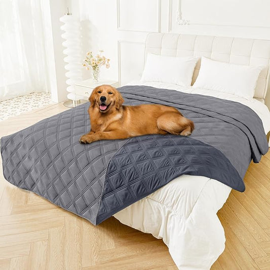 Smiry Waterproof Dog Bed Cover, Reversible Pet Blanket for Sofa Couch | Soft Washable Dog Blanket, Leakproof Couch Cover for Dogs Cats & Furniture Protection, 82x120, Grey/Dark Grey by Smiry