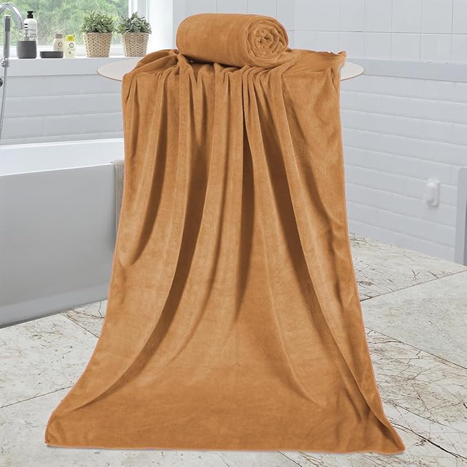 JML Microfiber Bath Towels, 30" x 60", 4 Pack, Beige | Oversized, Soft, Super Absorbent, Fast Drying for Shower, Swimming, Sauna, Pool, Beach, Sport, Fitness, Yoga - Image 2