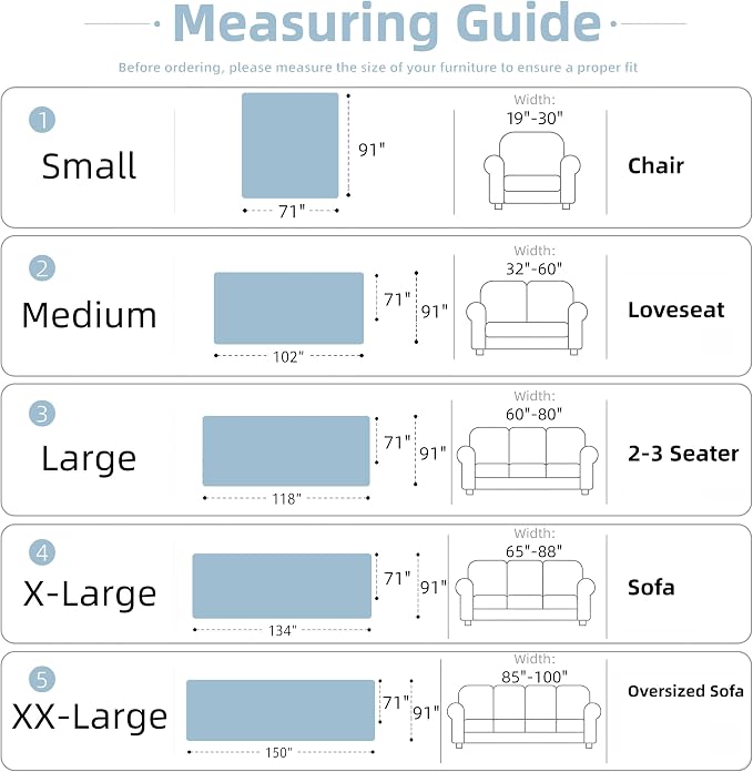 Couch Cover for Dogs Washable Sofa Cover, Sectional Couch Covers, Sofa Covers for 2 Cushion Couch, Non Slip Stripe Sofa Slipcovers Furniture Protector (Blue Checkered 71x150) - Image 2