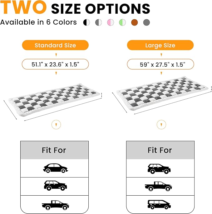 HiPetpy Backseat Dog Bed Mat, Non-Slip Dog Bed for Car Back Seat, Soft & Cozy Dogs Blanket, Washable Travel Pet Mat Seat Protector for Cars, SUVs, Trucks (Grey/White, 51.1" L x 23.6" W x 1.5" Th) - Image 5