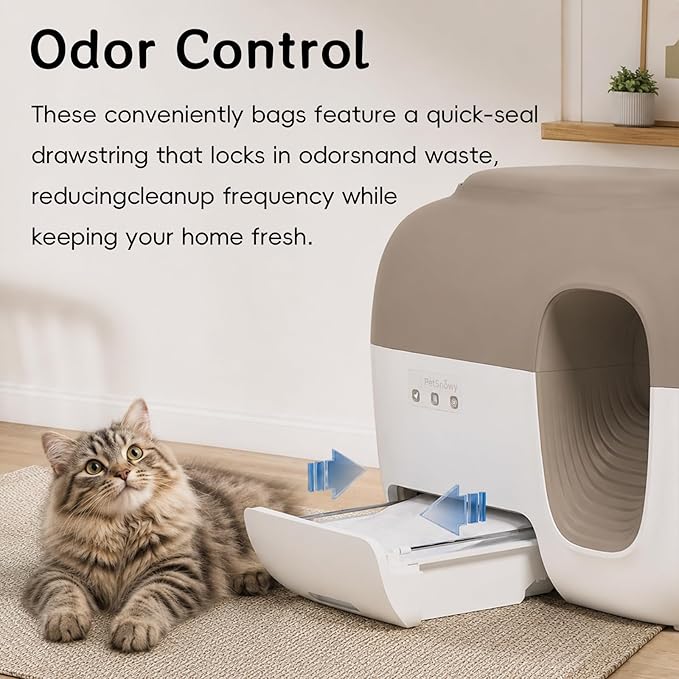 40 Pcs Cat Litter Bags, Compatible with PetSnowy Cat Litter Box, Long-Lasting Litter Box Liners, Tear & Leak Resistant, Ideal for Automatic Litter Box Use - Image 4