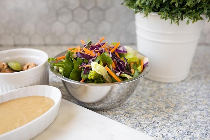 Fox Run Brands 1/2-Quart Stainless Steel Mixing Bowl, Silver | Perfect For Dips, Sauces, Eggs & Dressings | Stable Flat Base | Durable & Dishwasher Safe Stainless Steel Bowl | Mix & Serve - Image 5