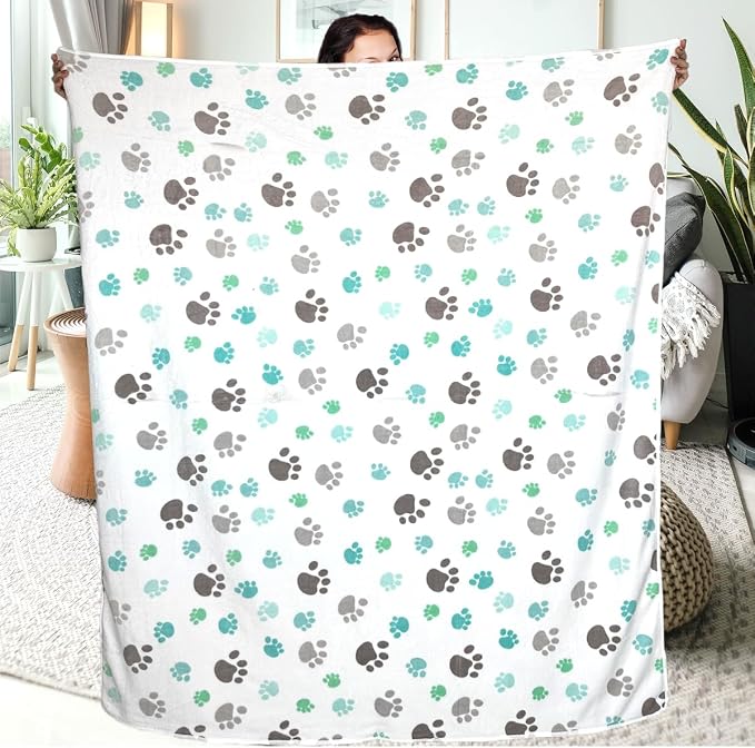Dog Blankets for Large Dogs, 3 Pcs Dog Blanket Washable, Soft Fluffy Flannel Pet Blanket Mat Cover for Bed Couch, Cute Print Puppy Blanket 60" x 50" - Image 5