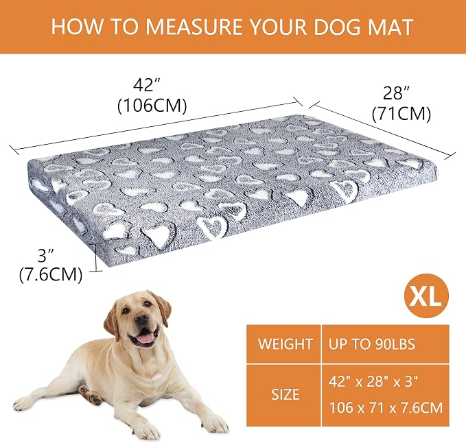 VANKEAN Reversible Cool/Warm Crate Mat Waterproof Washable Firm S-XXL Grey - Image 2