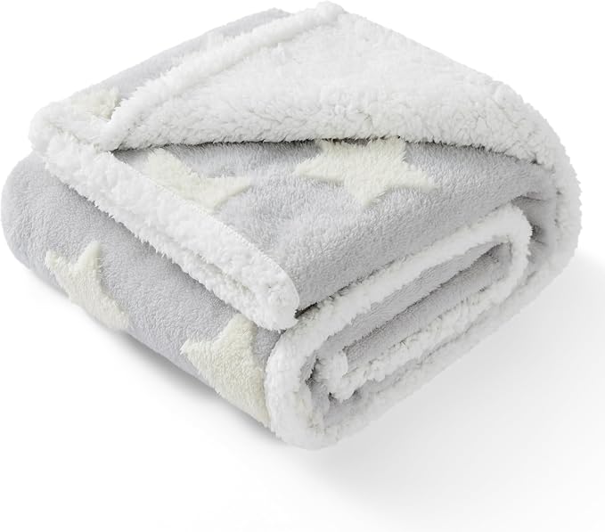 LE SURE Waterproof Dog Blankets for Medium Dogs Cute 3D Jacquard,30x40 | Puppy Blanket for Cat Aesthetic Gift, Warm Soft Sherpa Throw Washable, Reversible Pet Couch Protector, Galaxy Grey - Image 7