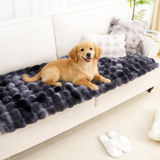 Dog Couch Covers for Sofa Washable, Pet Sofa Covers Slipcover Non-Slip Soft Thick Fuzzy Mat for Cats Dogs, Pet Friendly Couch Protector for Car, Cushion Furniture, Loveseat, Black, 27.6"x59.1" by UOFON