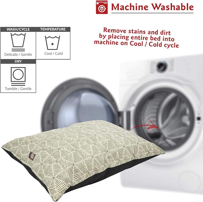 Majestic Pet Rectangle Medium Dog Bed Washable – Non Slip Comfy Pet Bed – Dog Crate Bed Super Value Pillow Dog Bed – Dog Kennel Bed for Sleeping - Dog Bed Medium Breed 35 x 28 Inch – Charlie Beige - Image 5