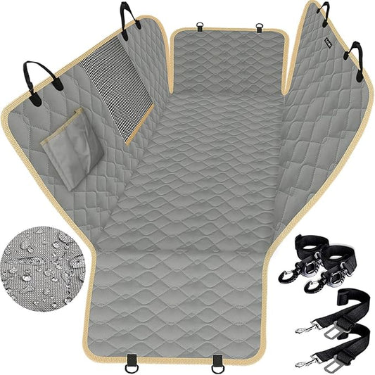 Lassie XL Truck Dog Seat Cover Back Seat with 2 Seat Belts, Dog Car Hammock for Large SUV and Trucks Compatible with F150 F250/Chevrolet Silverado/Ram Pickup/GMC Sierra/Toyota Tundra and Crew Cab by Lassie
