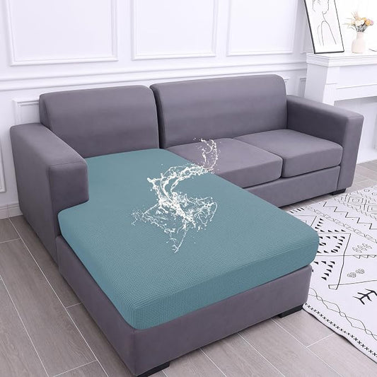 hyha Waterproof Sectional Couch Covers, Non Slip Sofa Cushion Covers | L Shape Sectional Fit, Stretch Jacquard Fabric, Elastic Bottom, Waterproof Protection (1 Piece for Chaise XL) by hyha