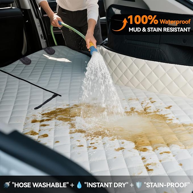 Heavy-Duty Leather SUV Cargo Liner for Fold Down Split Seats, Armrest Pass-Through Compatible, Pet-Friendly, Ideal for Dogs - Image 6