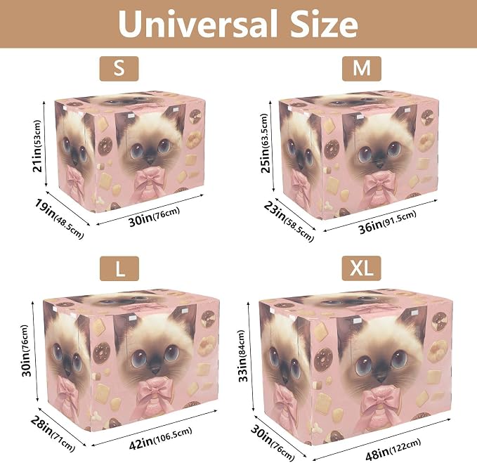 Dog Crate Cover Kennel Cover for Dog Cages Breathable for Wire Cage Indoor Outdoor Siamese Doughnut Bones Gray Pink - Image 3