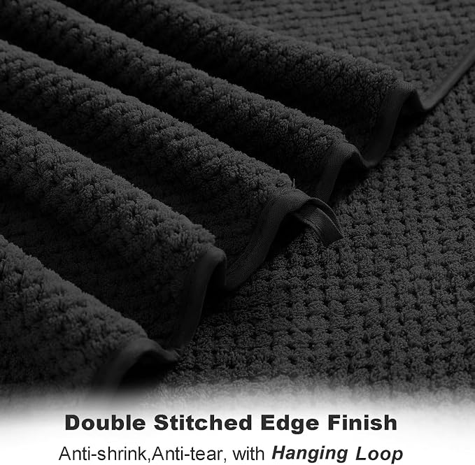 Extra Large Bath Towel Sheet Set 35x70 Inches - Oversized Bath Towels Set,Jumbo Large Microfiber - Quick Dry, Lightweight,Super Soft,Highly Absorbent Towel Set for Bathroom,Hotel,SPA,Pack of 4 (Black) - Image 4