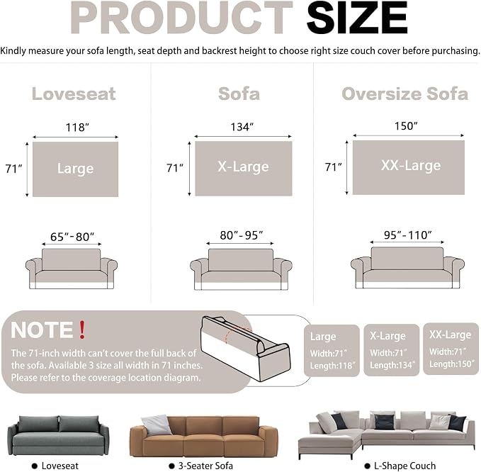 DREAMINGO Boho Couch Cover Sofa Covers for 3 Cushion Couch Jacquard Chenille Couch Cover Blanket Living Room Pet Furniture Protector Sectional Couch Covers for Dogs Washable, White, 71"x150" - Image 2