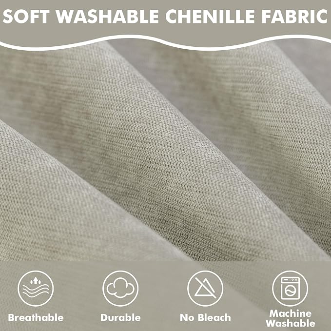 MINGPINHUIUS Sofa Cover Sectional Couch Covers: Modern Chenille Ultra Soft Couch Slipcover Blend Anti-Slip Breathable Couch Protector 100% Waterproof for Sectional Sofa (Khaki,71 × 134in) - Image 5