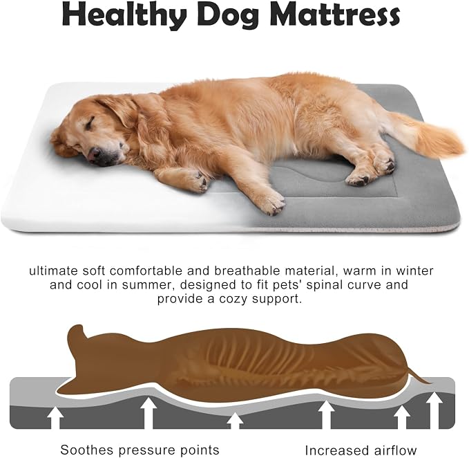 Extra Large Dog Bed Soft Dog Crate Pad Mat 48 in Non-Slip Bottom Washable Dog Sleeping Mattress Pet Beds Cat Beds Kennel Pads - Image 3