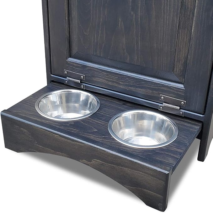 Peaceful Classics Dog Feeder Station - Pet Food Storage Cabinet, Can Hold 35 Lbs of Pet Food (Mocha) - Image 3